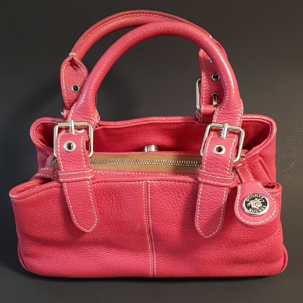 Dooney & Bourke Hot Pink Small Satchel with Silver Accents